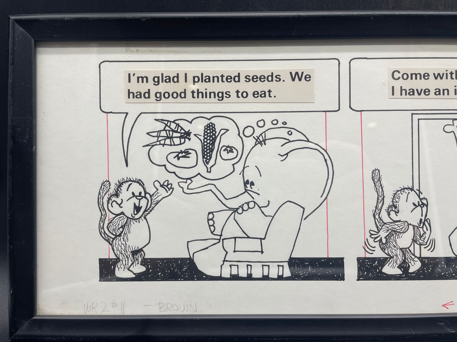 1975 Original Peanut & Jocko Comic Strip Art Weekly Reader Framed - 2
