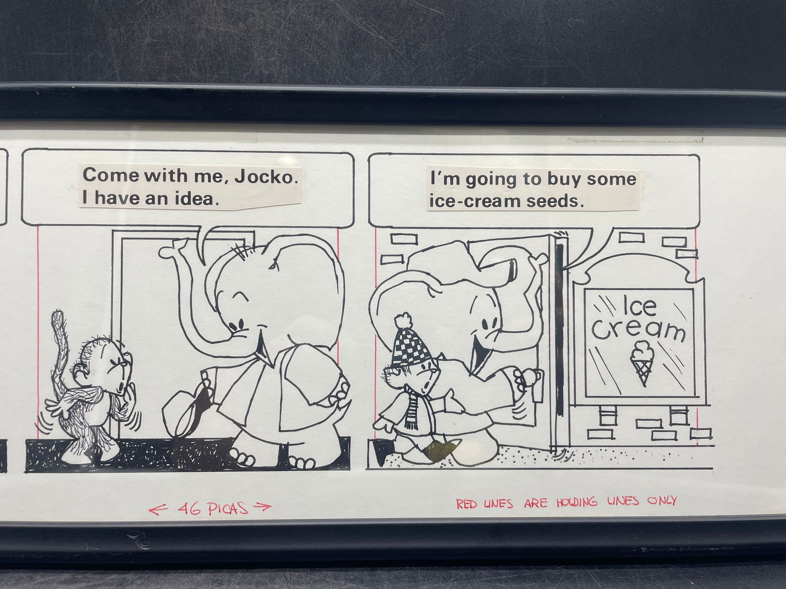 1975 Original Peanut & Jocko Comic Strip Art Weekly Reader Framed - 3