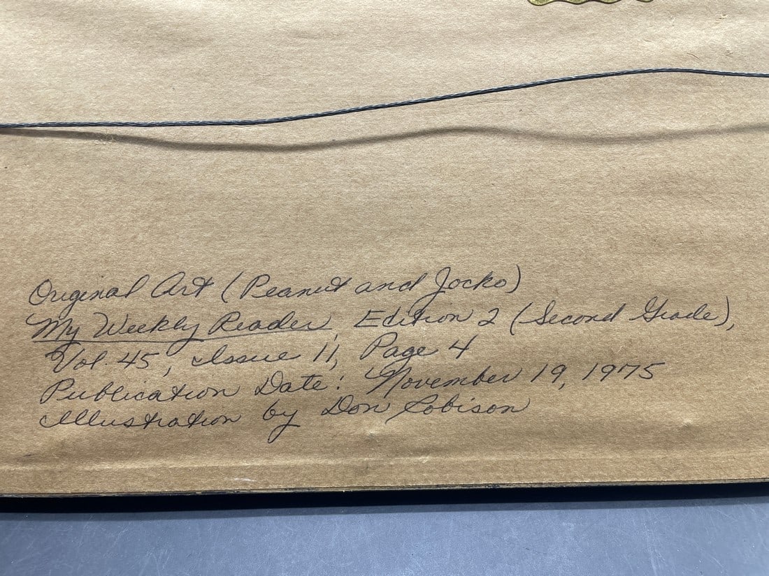 1975 Original Peanut & Jocko Comic Strip Art Weekly Reader Framed - 6