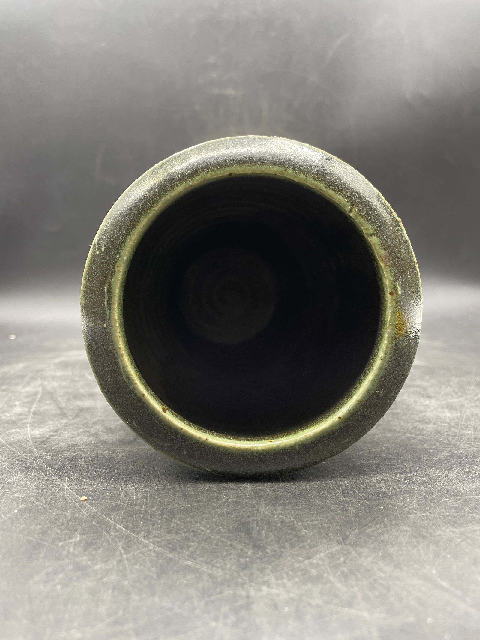 8.5" Signed Japanese or Asian Pottery Vase, Abstract Design - 7