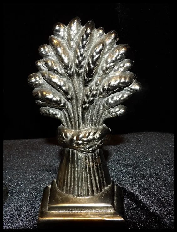 Polished Stainless Steel Wheat Sheaves Bookends - 3