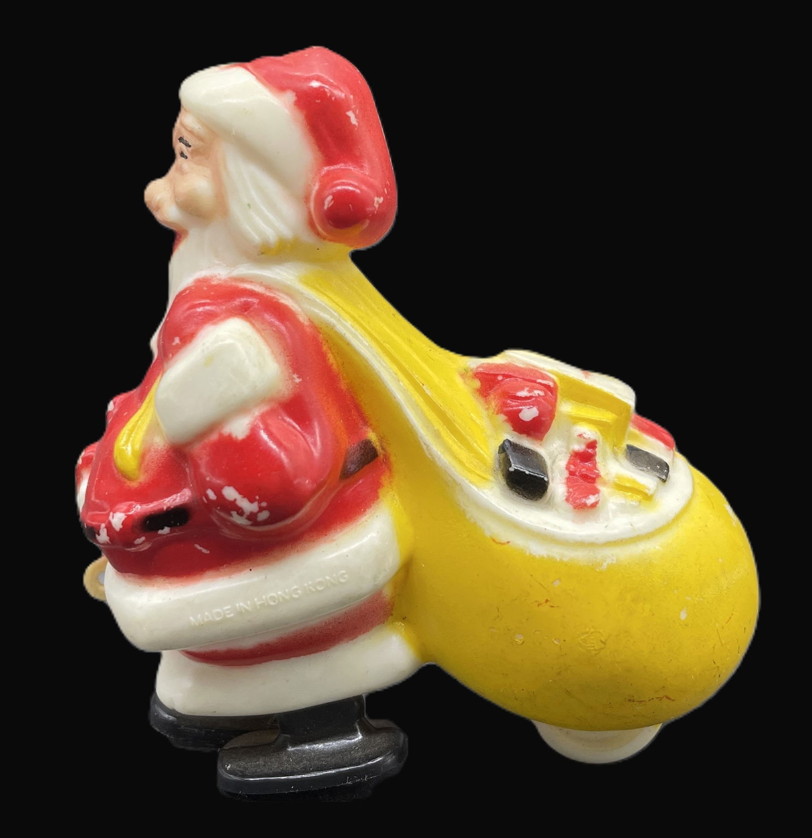 SANTA CLAUS w/ BAG OF TOYS RAMP WALKER TOY MARX HONG KONG: Date/Period: approx 1950's Dimension: approx 3.25 x 2.25 Material: plastic Additional Information: SANTA CLAUS w/ BAG OF TOYS INCLINE RAMP WALKER TOY MARX HONG KONG Shipping: Domestic: Flat-rate of $1