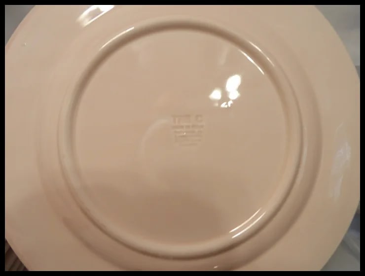 TRE CL Italian Pink Dinner Plates with Berry and Vines - 4