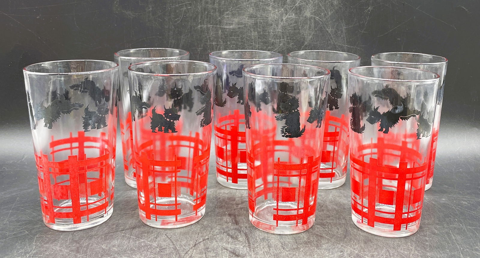 1950's SCOTTIE DOG Glass Tumblers
