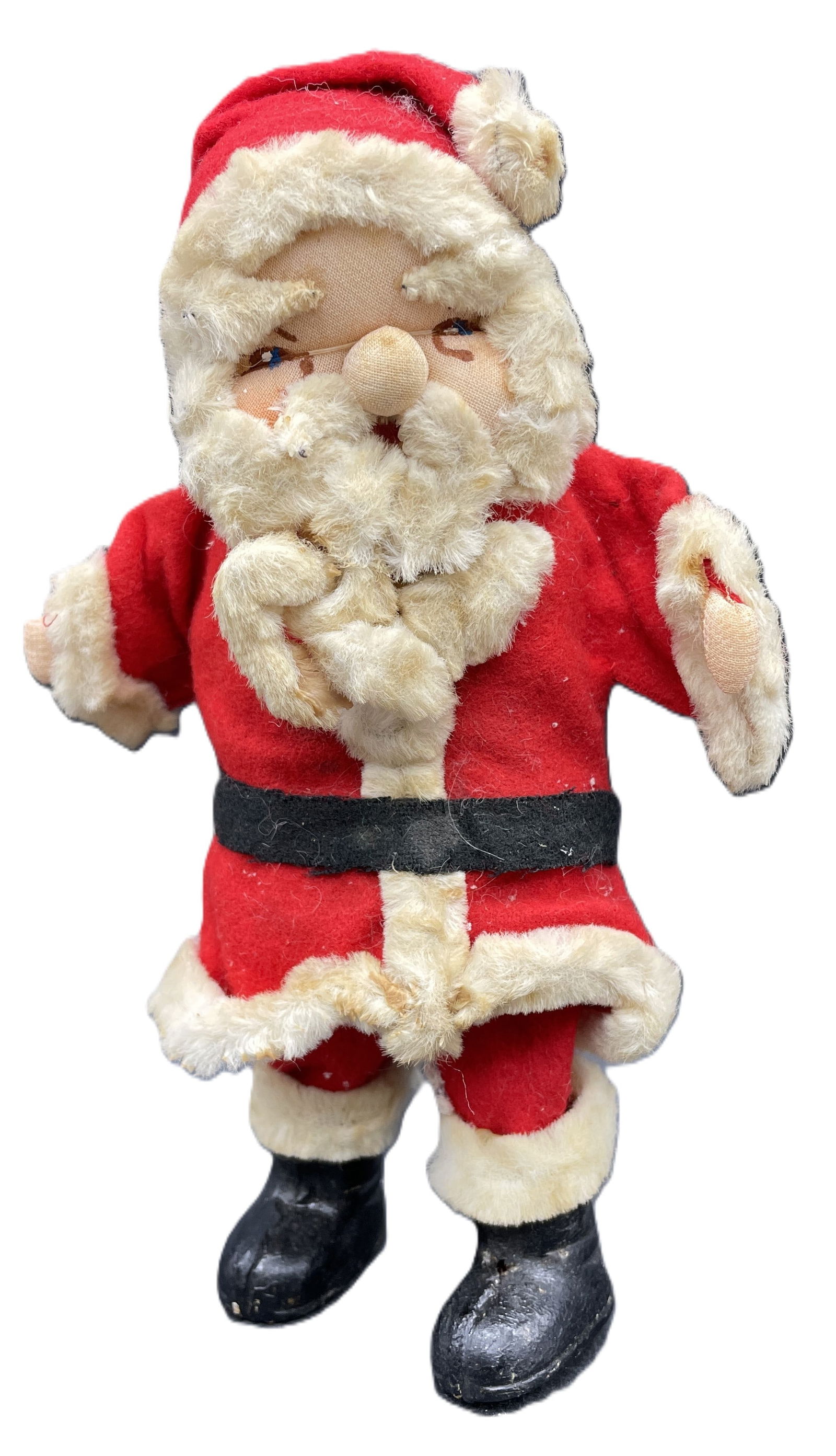 Primitive Folk Art Fabric Santa Retro Christmas: Date/Period: unknown Dimension: approx 6" Material: mixed materials Additional Information: Primitive Folk Art Fabric Santa Shipping: Domestic: Flat-rate of $9.00 to anywhere within the contiguous U.S