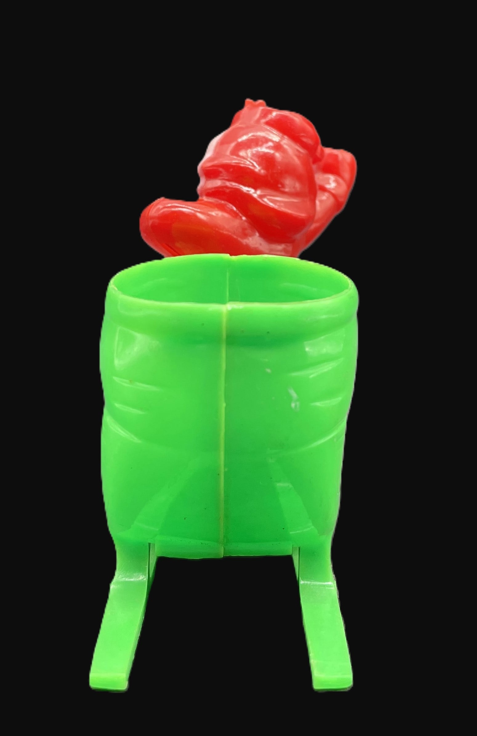 Vintage Rosbro Rosen Santa in Green Sleigh Candy Container Lollipop Holder - 5