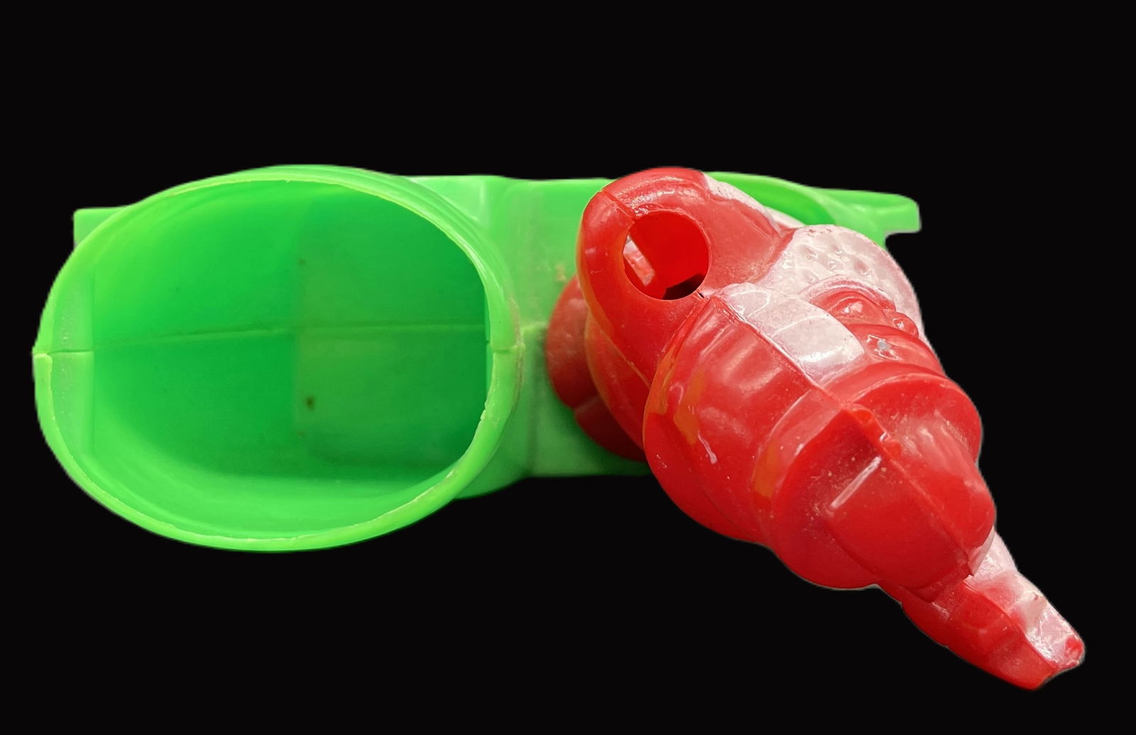 Vintage Rosbro Rosen Santa in Green Sleigh Candy Container Lollipop Holder - 6