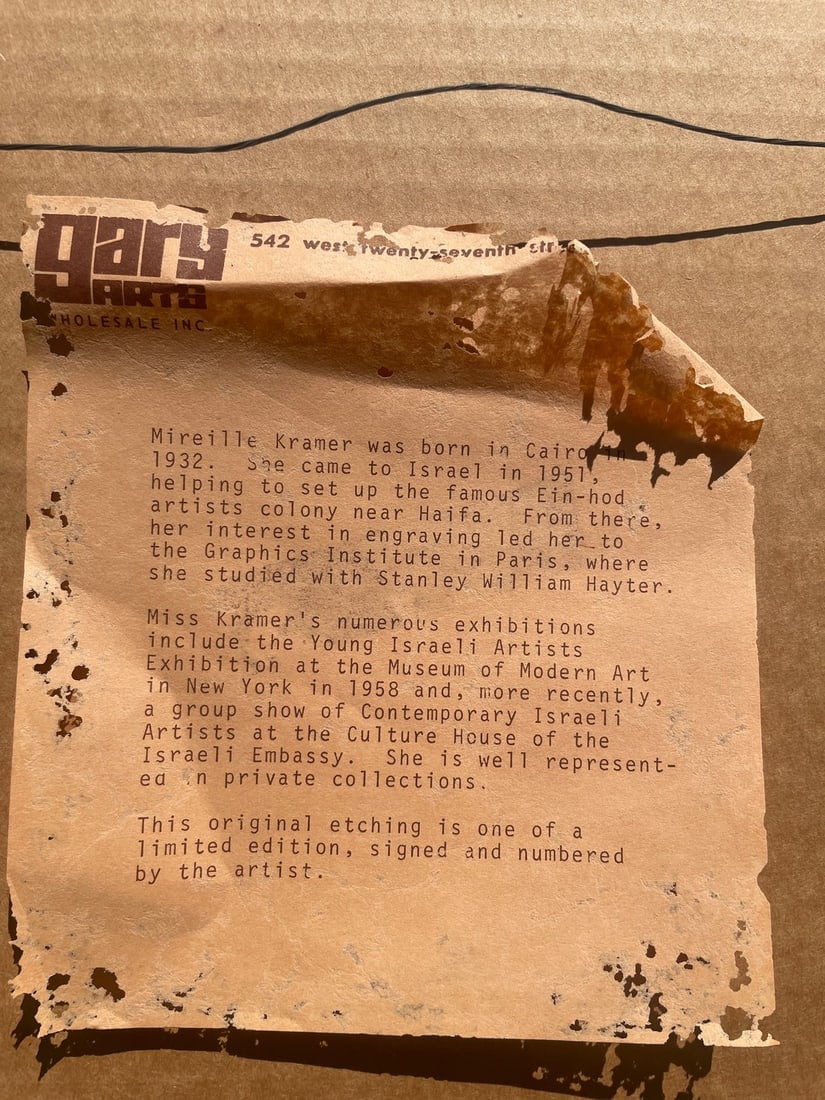 MIREILLE KRAMER LITHOGRAPH SIGNED 106/125 Framed - 5