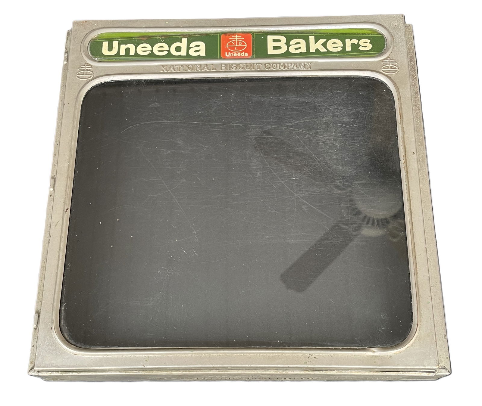 VINTAGE UNEEDA BAKERS NABISCO GLASS DISPLAY CASE LID-NATIONAL BISCUIT COMPANY - 2