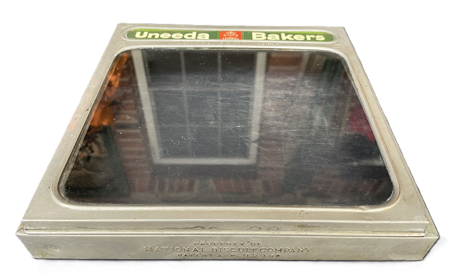 VINTAGE UNEEDA BAKERS NABISCO GLASS DISPLAY CASE LID-NATIONAL BISCUIT COMPANY - 6