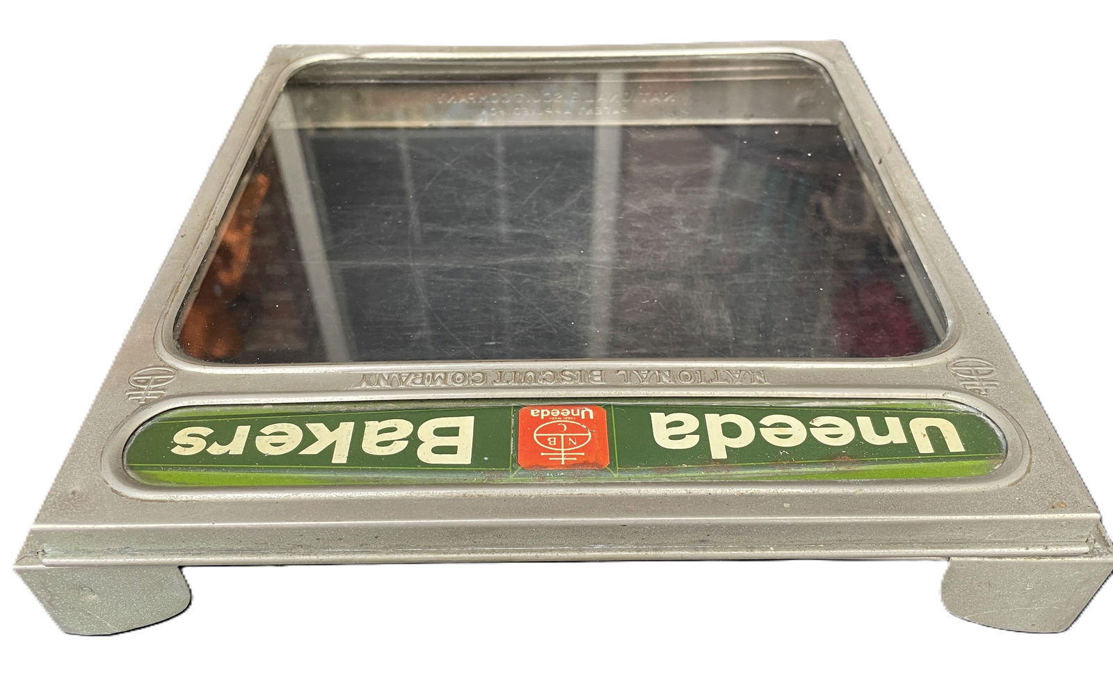 VINTAGE UNEEDA BAKERS NABISCO GLASS DISPLAY CASE LID-NATIONAL BISCUIT COMPANY - 7