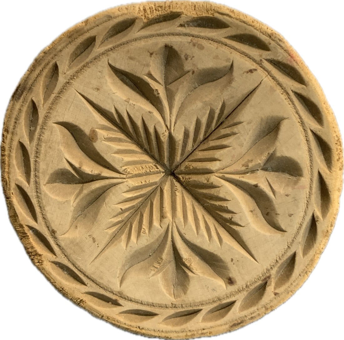 Four Leaves with Central Star Butter Stamp