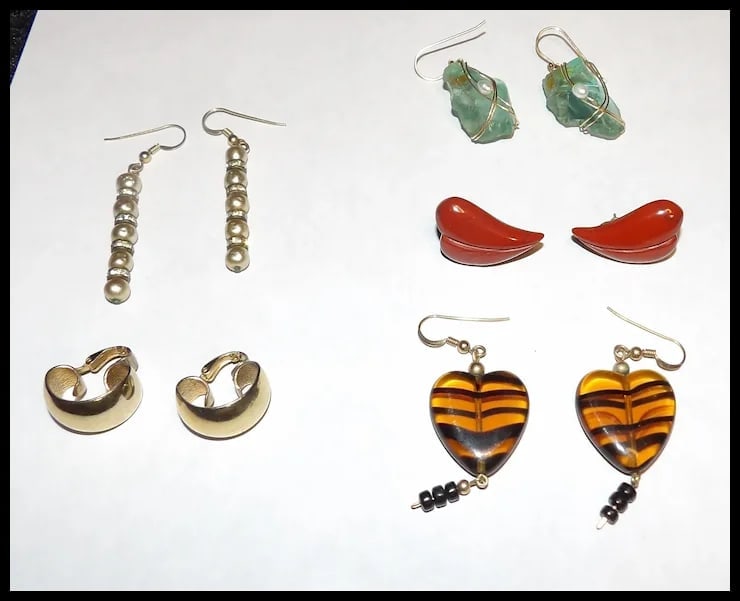 Mixed Vintage Post, Stud & Clip On Earrings - 3