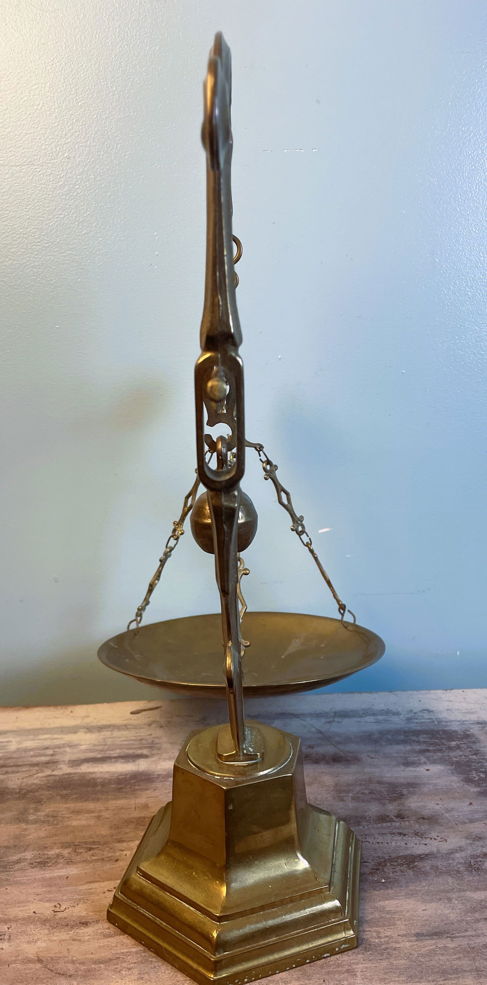 Vintage Brass TUSCAN -Balance Scale and Weights, Marketplace Decoration - 3
