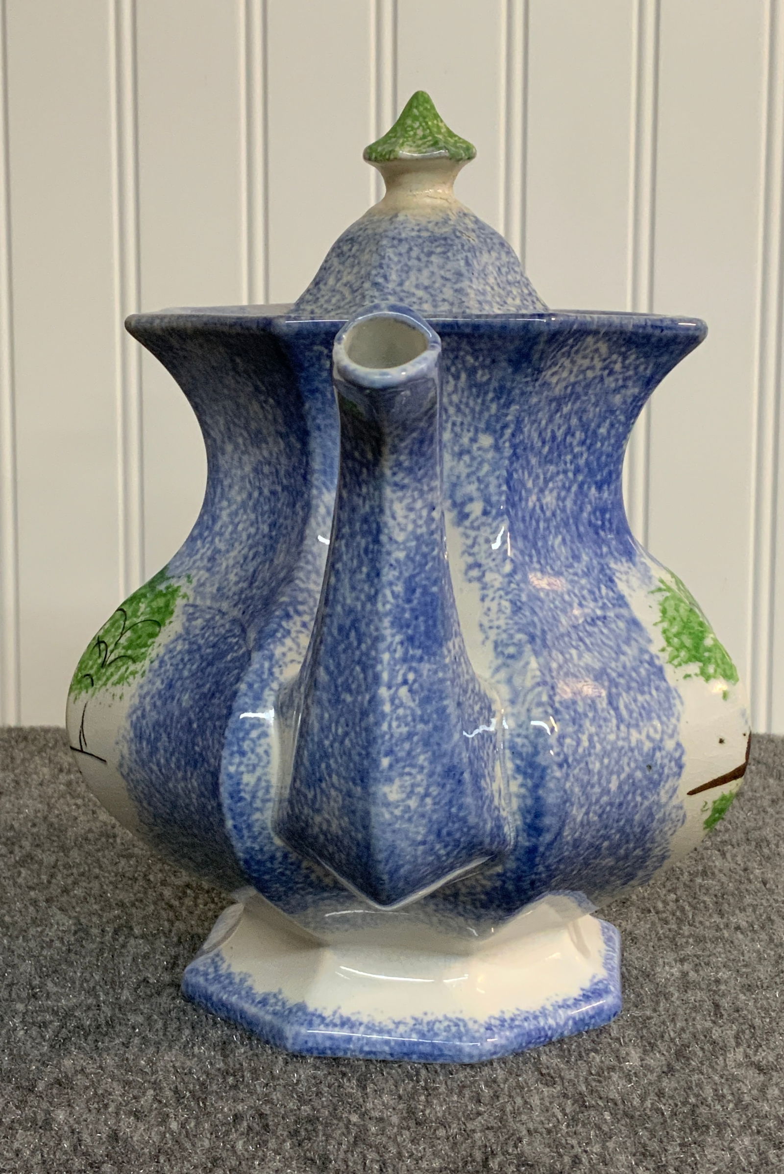 Fort Pattern Spatterware Coffee Pot - 4