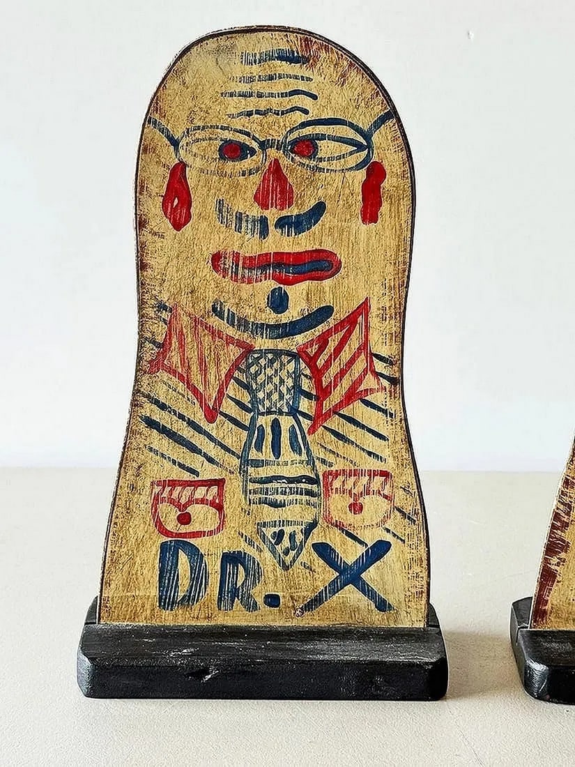 Pair of Carnival Knock Downs Elmer & Dr X Signed - 2