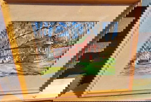 Watercolor painting farmhouse in woods great colors 11 x 15" 1940 Fayers: Great looking piece in excellent condition. Love the colors on this one. Dates to 1940's. Measures approximately 11 x 15" are of paint and 18 x 22" overall. Shipping charges include insurance. Shippin