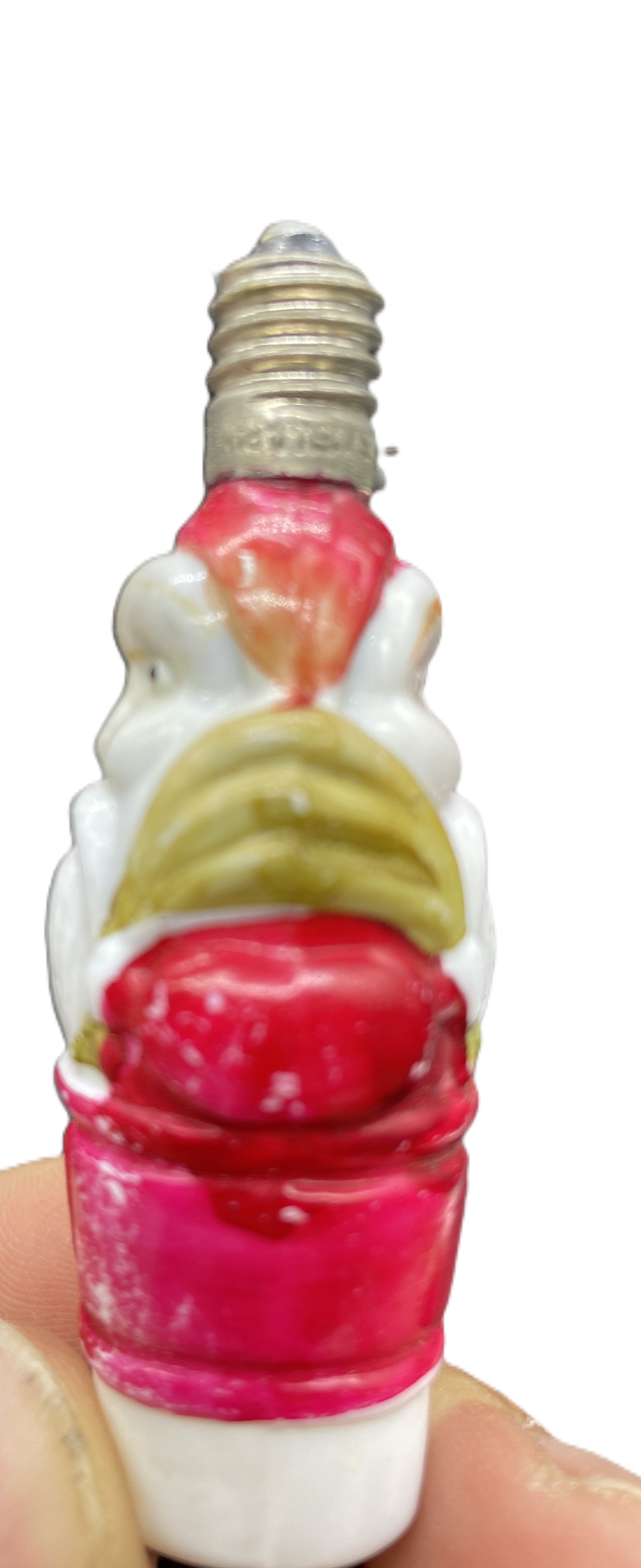 VINTAGE Glass Figural Light Bulb Christmas Santa Claus - 7