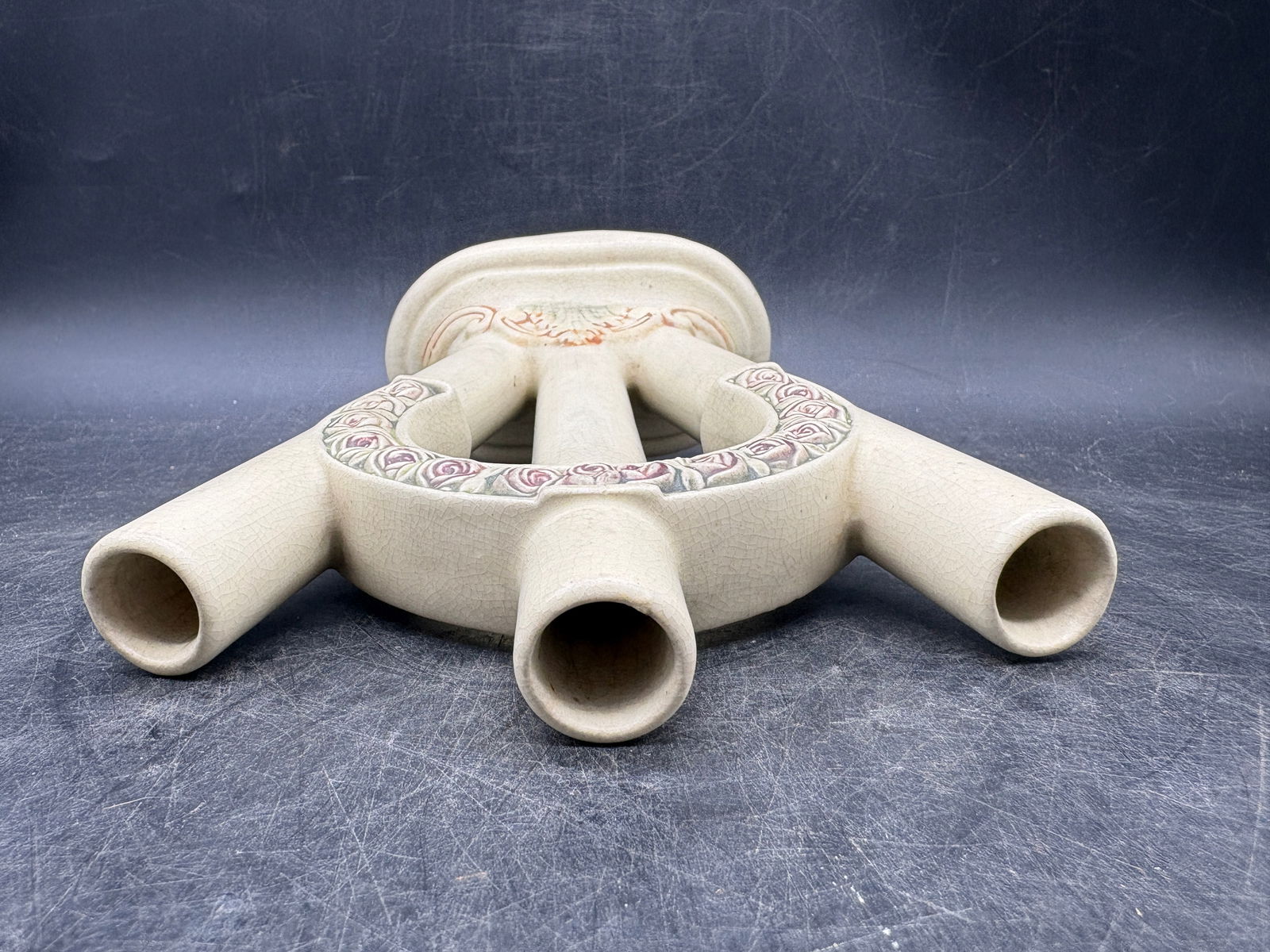 Weller ROMA Pottery Triple Bud Vase Art Pottery 1914-1920 - 6