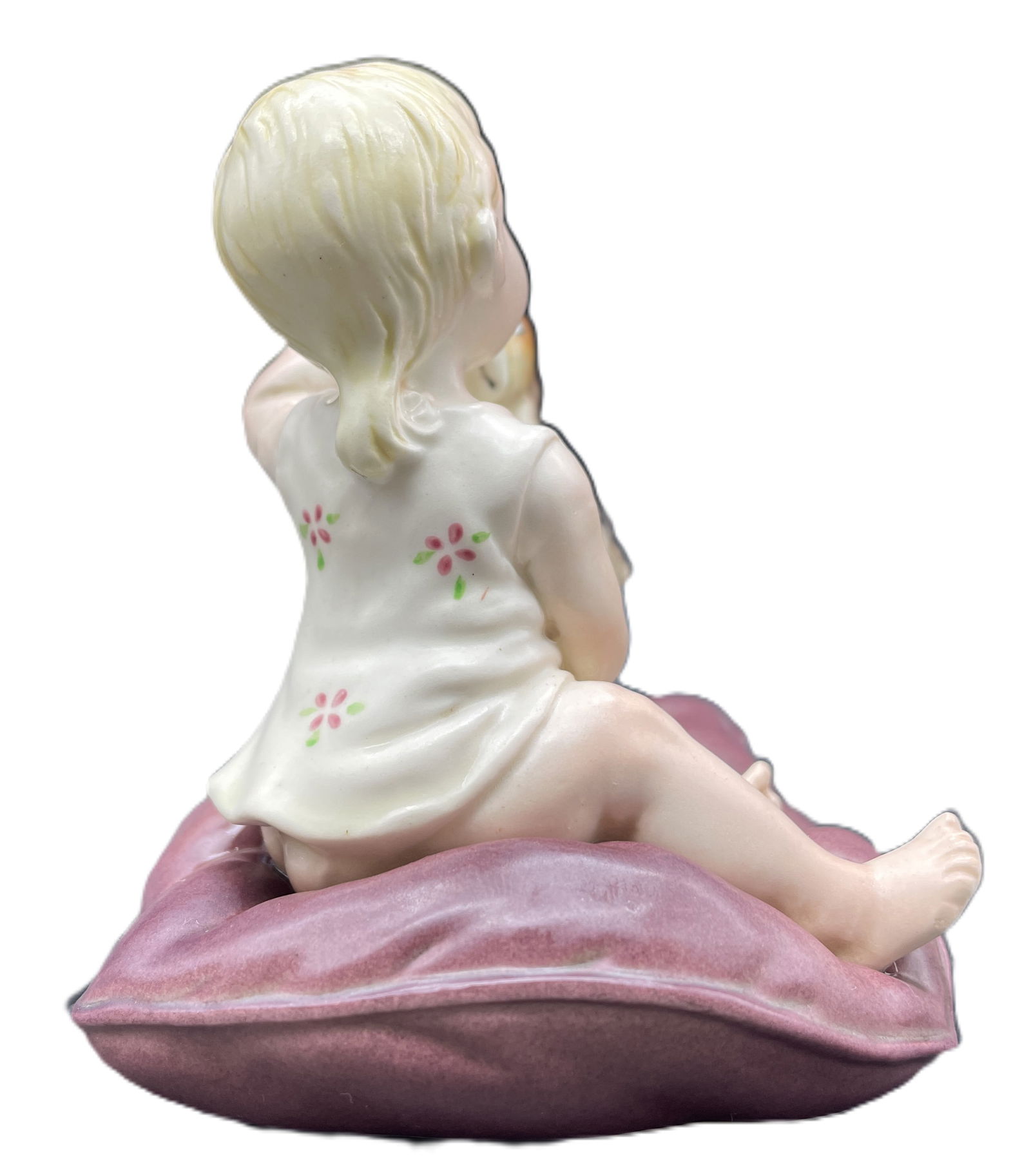 Andrea By Sadek Girl With Spaniel Dog On Pillow Porcelain Figurine 3407 Japan - 5
