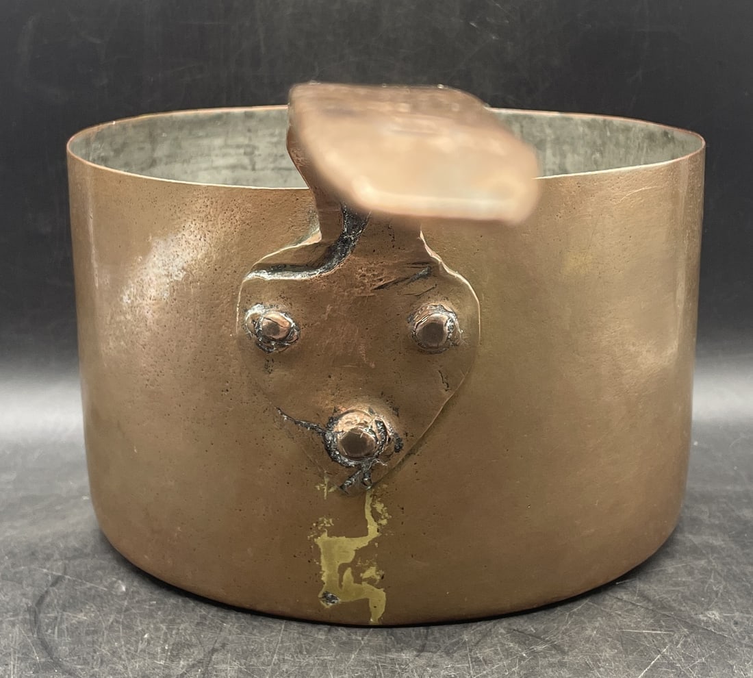 Large hand forged copper pot. Capacity 5 quarts. - 6