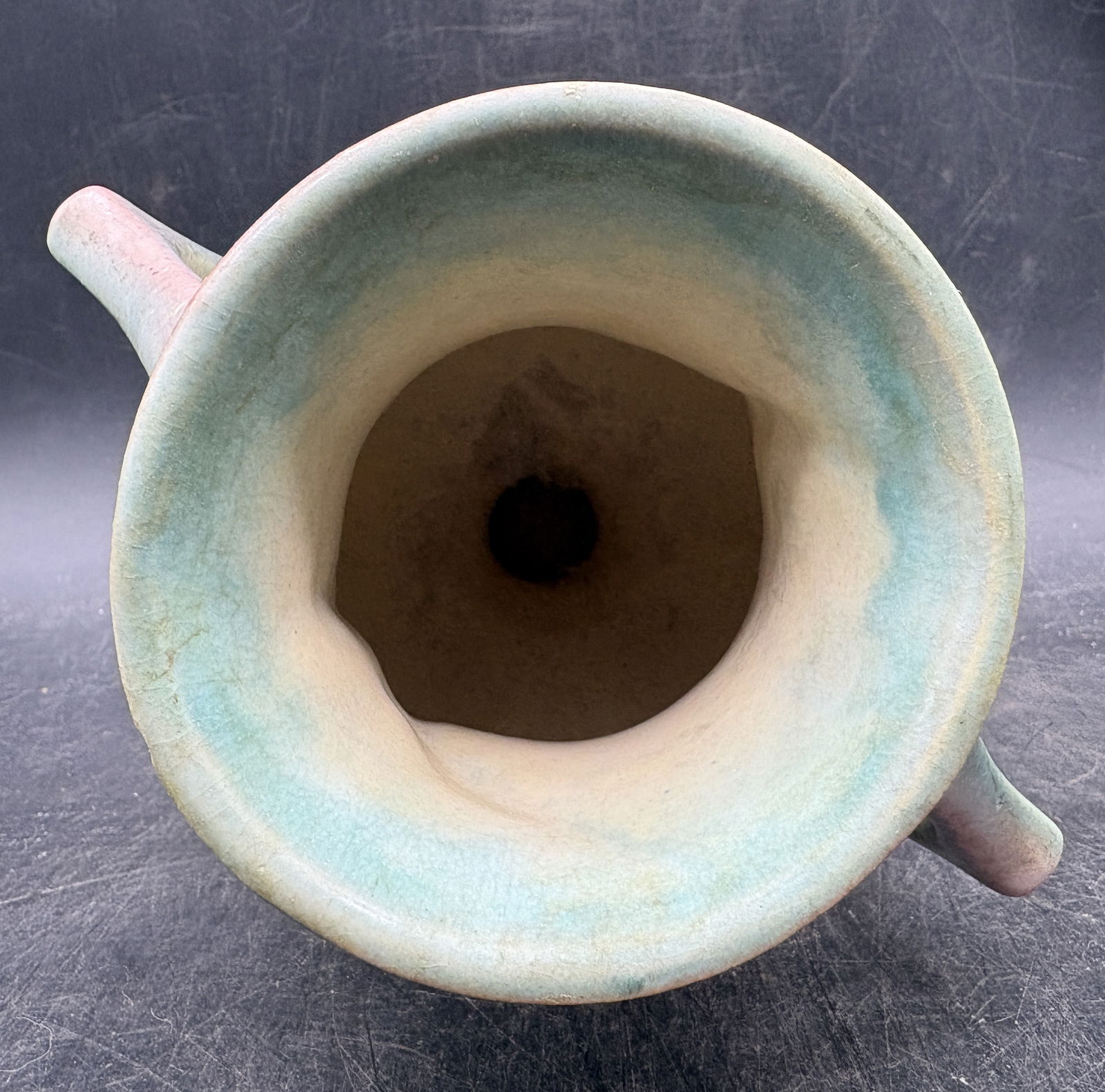 VINTAGE 1942 ROSEVILLE GREEN & PINK FOXGLOVE VASE 161-6 - 7