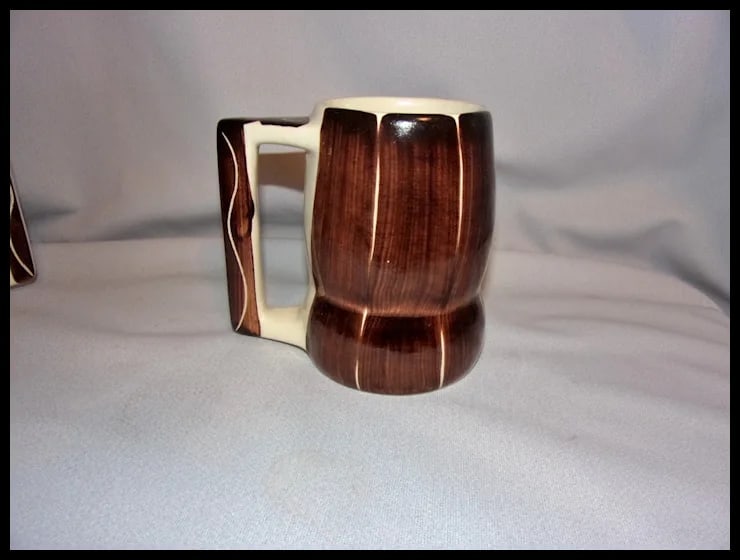 Purinton Pottery Slip Ware MCM Brown Intaglio Grand Mug - 3