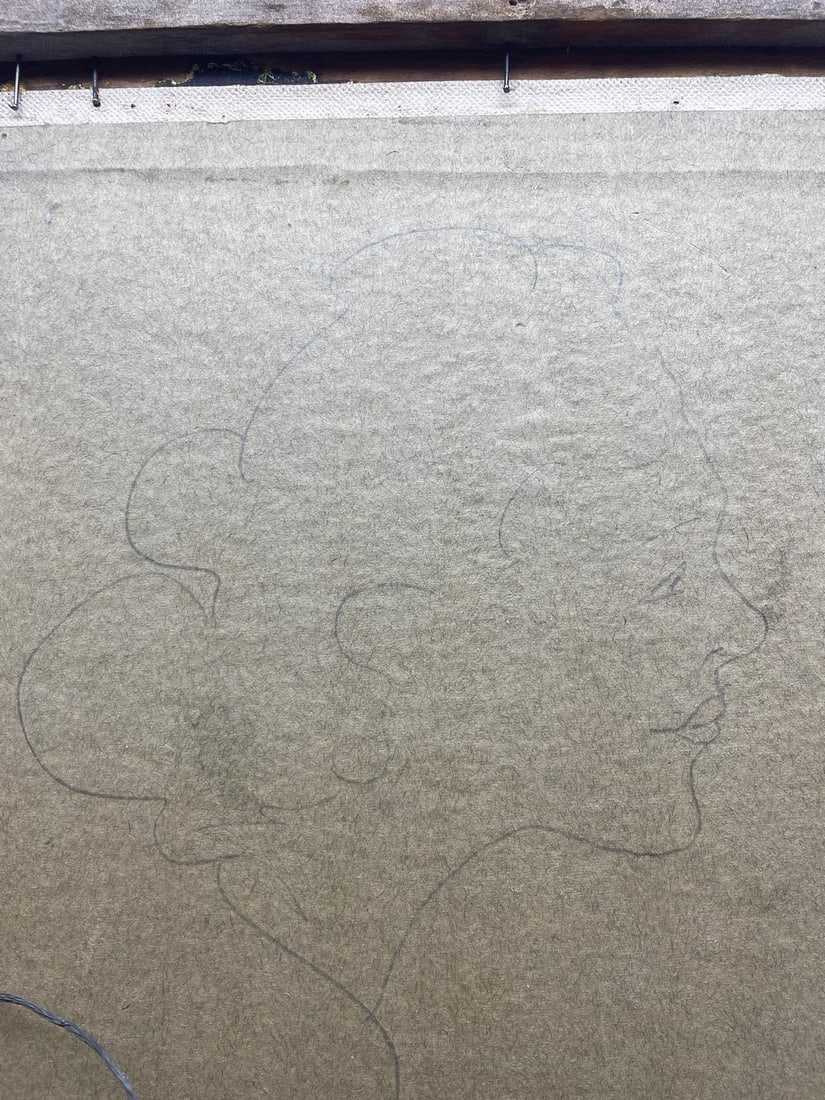 Original Signed G. Davis Folk Art Painting Winter Landscape Exquisite Frame 17" - 6