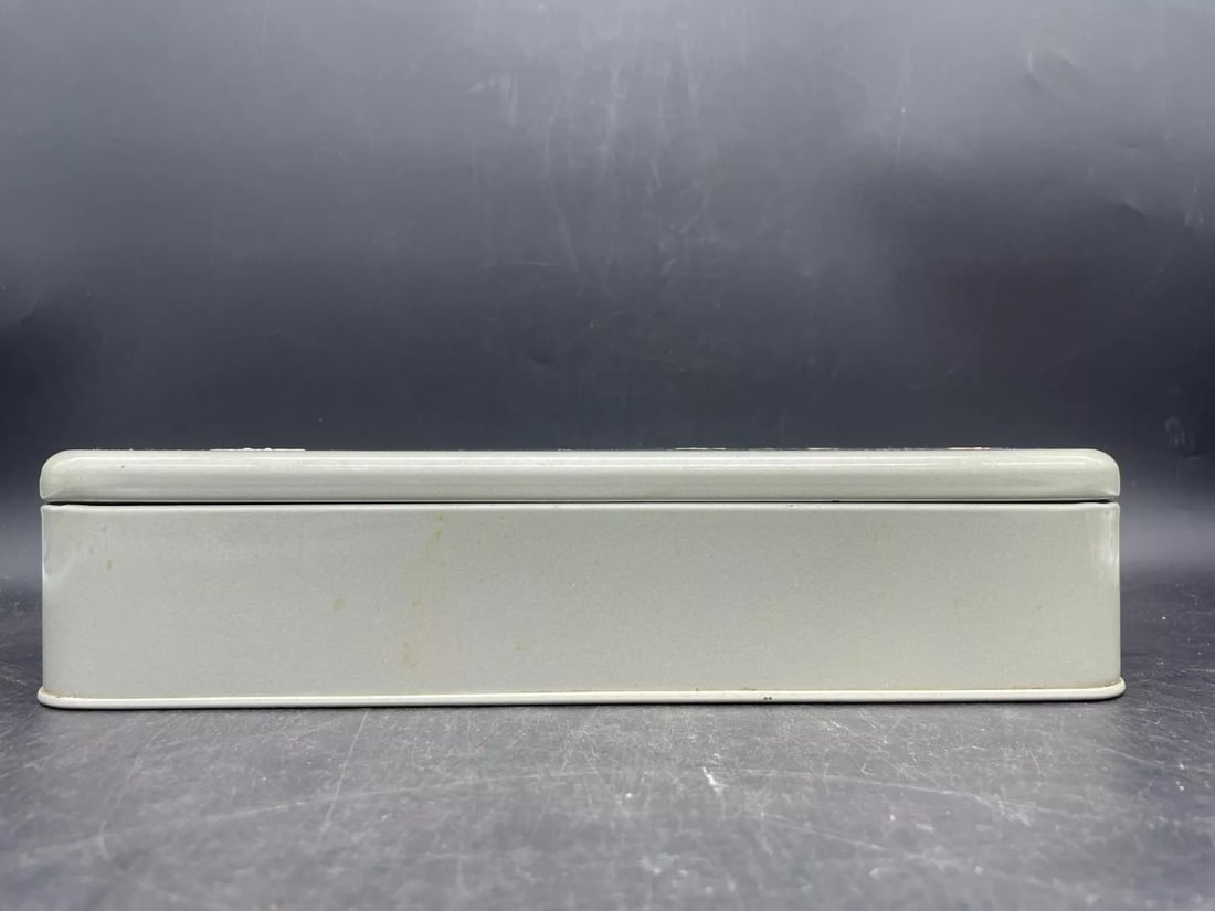 Vintage Ransburg 1950s Retro Hand Painted Silver White & Pink Metal Tissue Box - 4