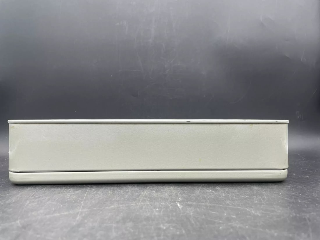 Vintage Ransburg 1950s Retro Hand Painted Silver White & Pink Metal Tissue Box - 5