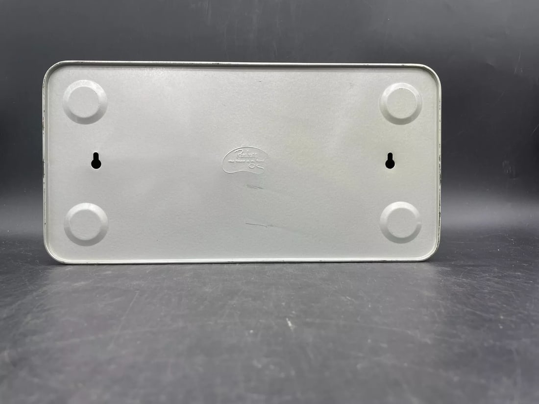 Vintage Ransburg 1950s Retro Hand Painted Silver White & Pink Metal Tissue Box - 6