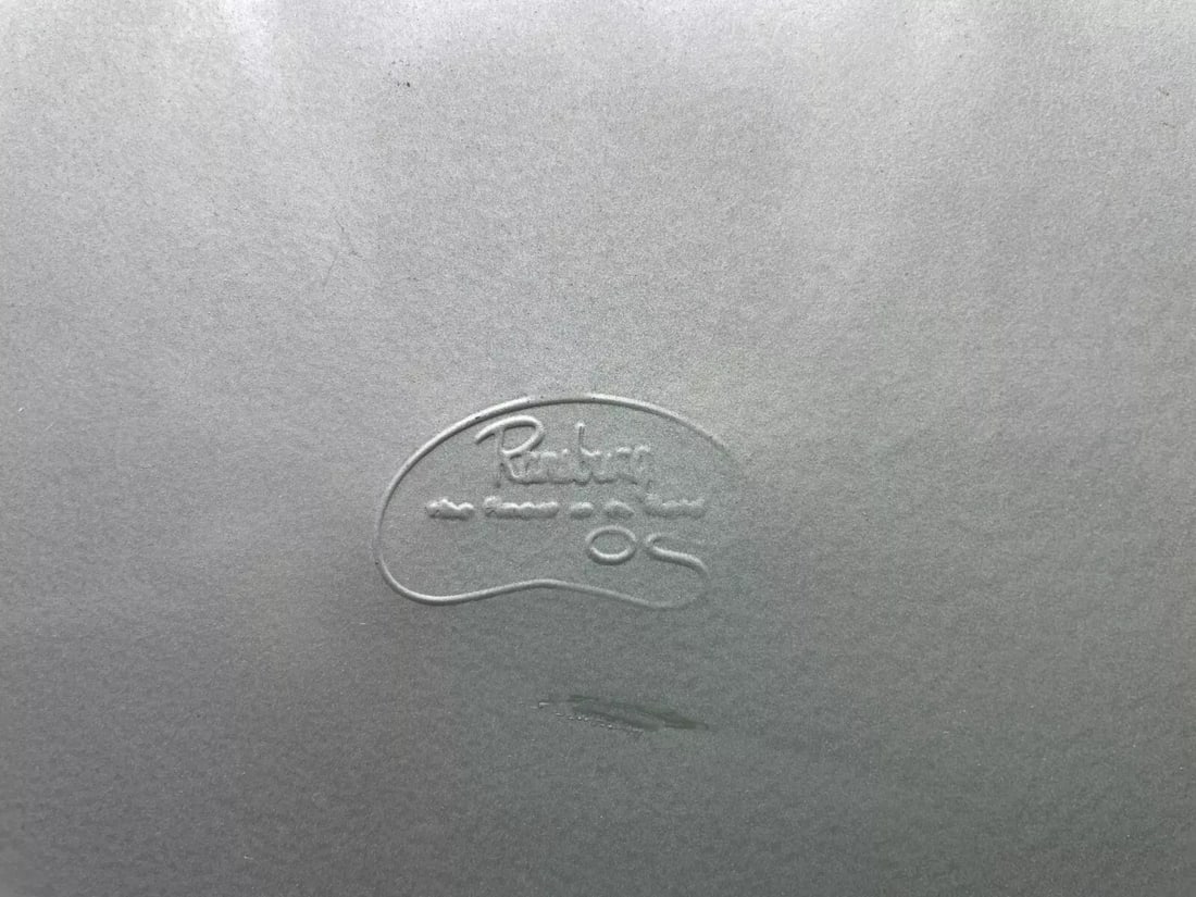 Vintage Ransburg 1950s Retro Hand Painted Silver White & Pink Metal Tissue Box - 7