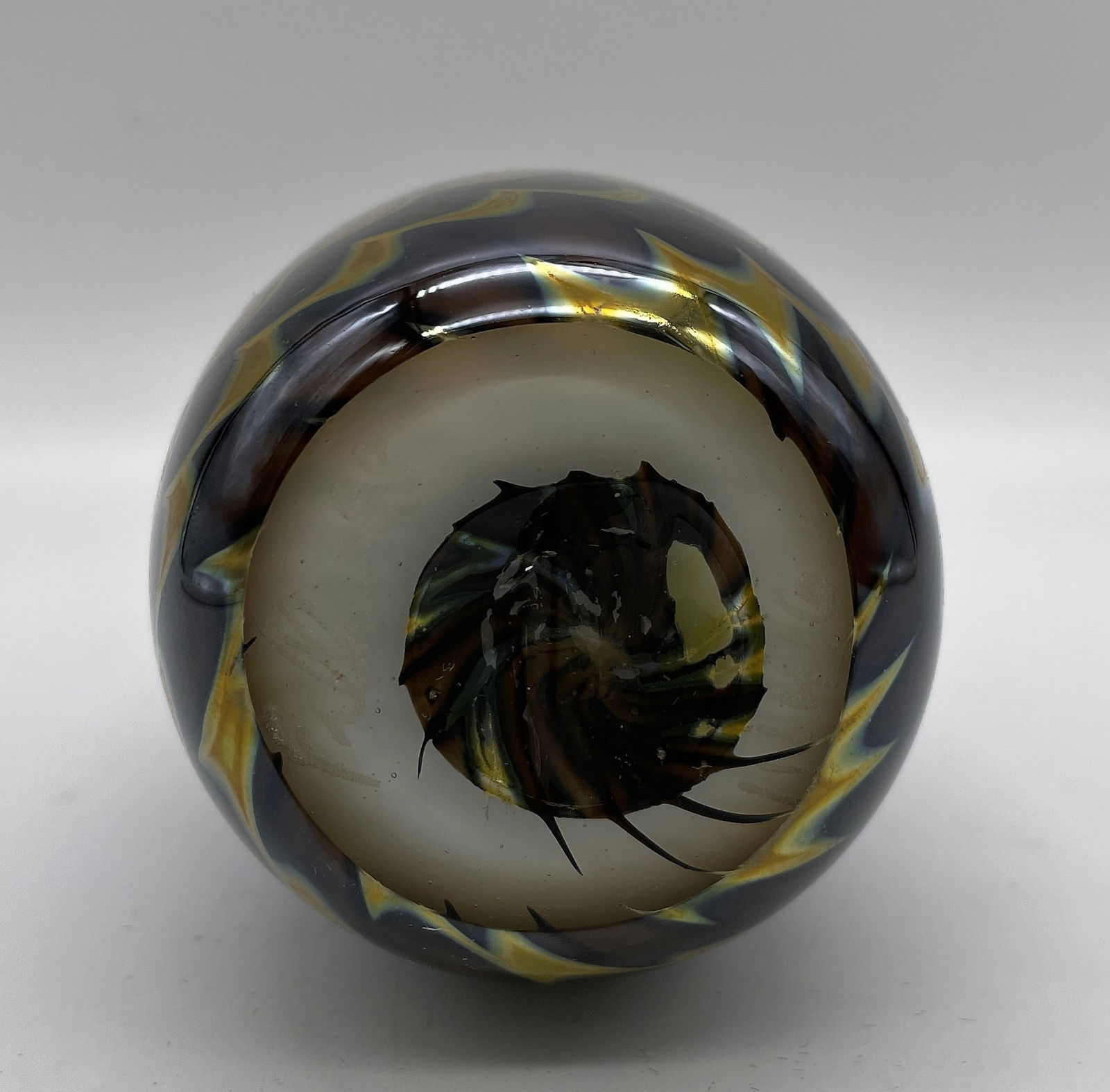 1988 FELLER STUDIOS STUDIO ART GLASS VASE ARTIST SIGNED HAND BLOWN BEAUTIFUL - 6