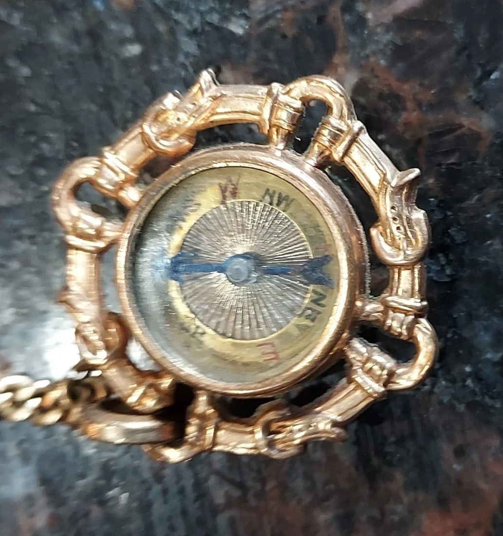 Rare Antique Pocket Watch Fob Compass And Gem: Great looking piece in good condition. Damage to gem or glass on opposite side. 1 " diameter Shipping: Domestic: Flat-rate of $17.00 to anywhere within the contiguous U.S. International: Foreign shipp