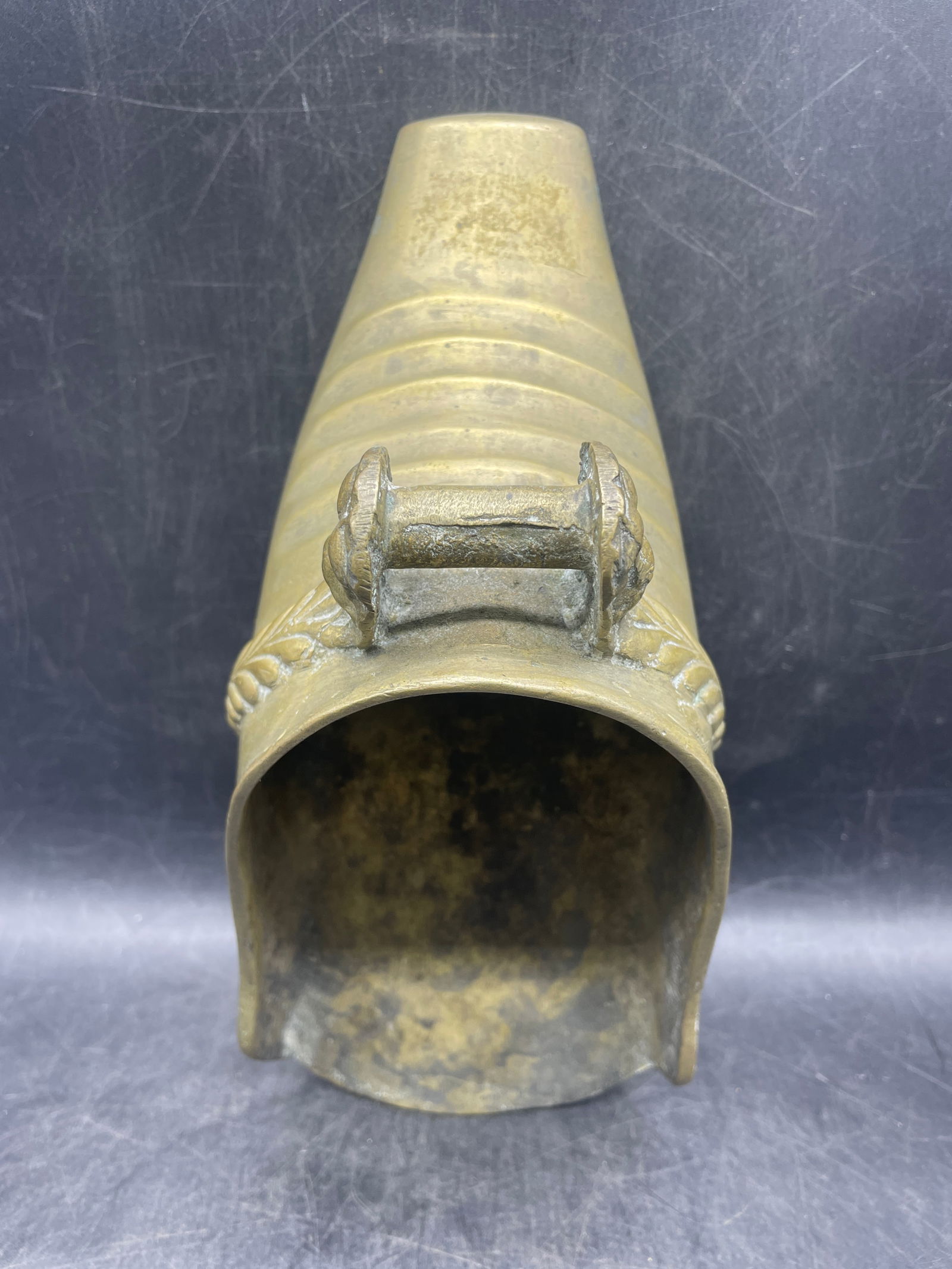 ANTIQUE SPANISH COLONIAL STIRRUP Lion Face Buckle - 5