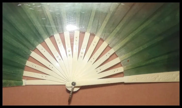 Antique Early 19th Century Hand Painted Fan in Frame - 7