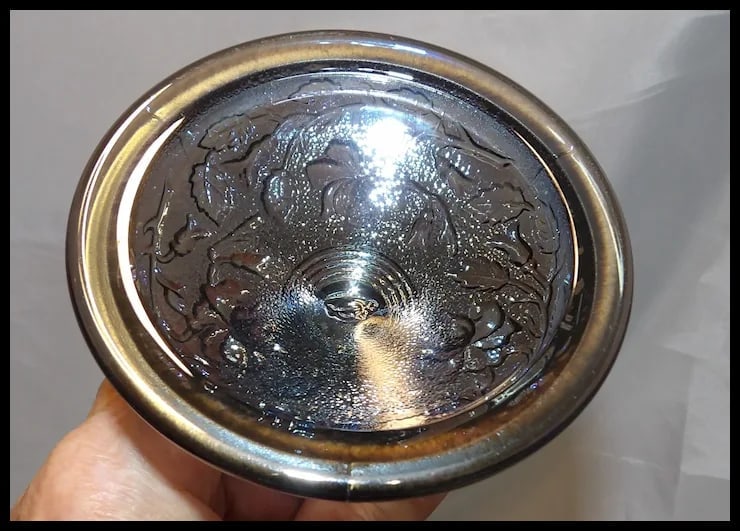 Imperial Amethyst/Smoke Carnival Glass Candle Stick Holders - 5