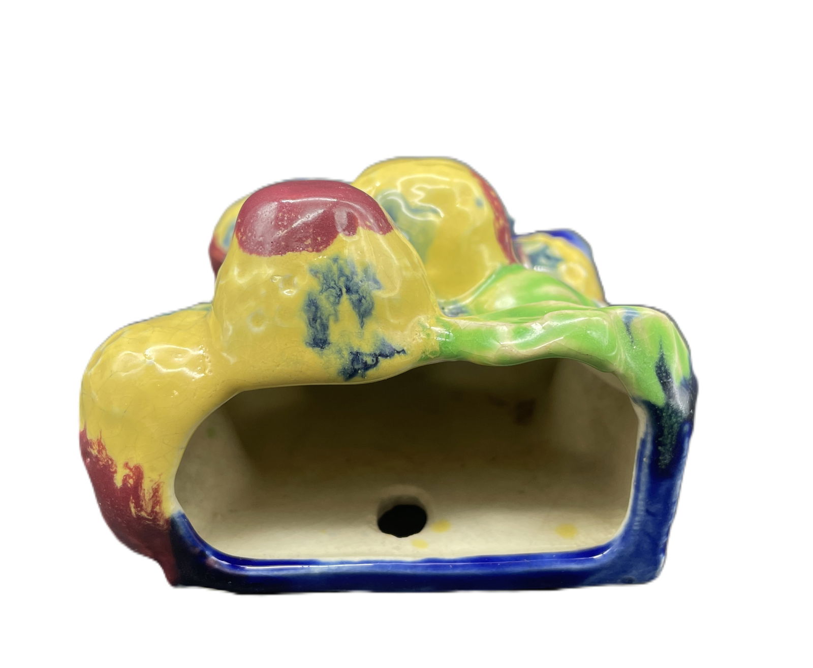 Vintage Majolica Fruits Wall Pocket Japan - 4