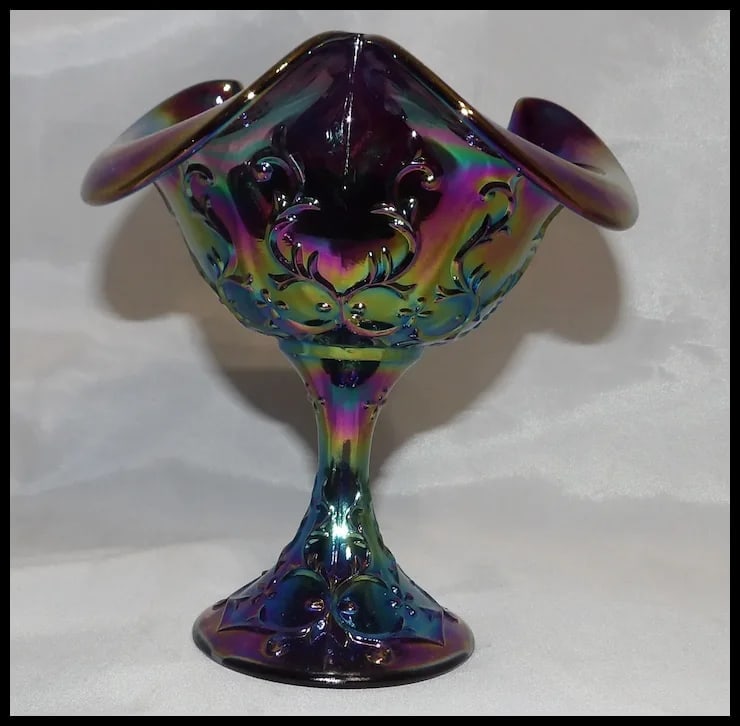 Fenton Amethyst Hobnail Carnival Glass Small Compote - 2