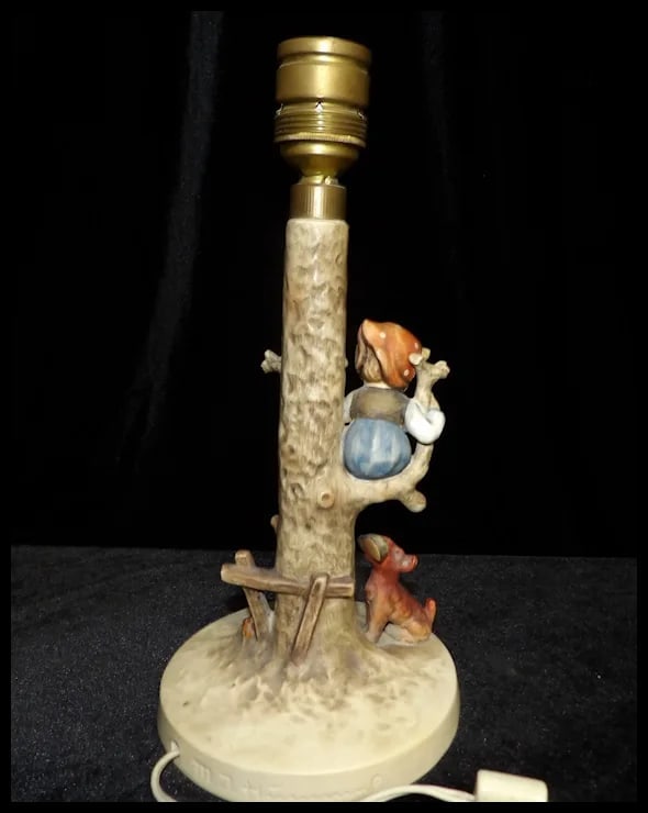 Authentic 1936 Out of Danger Goebel Hummel Figurine Table Lamp from Germany - 6