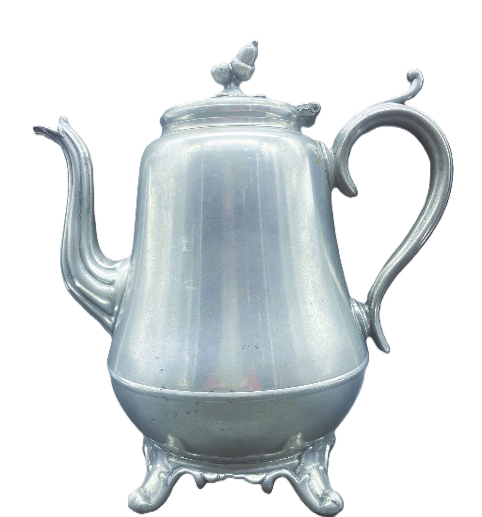 ANTIQUE AMERICAN PEWTER TEAPOT, BOARDMAN & CO., NEW YORK, C. 1805-1850 - 2