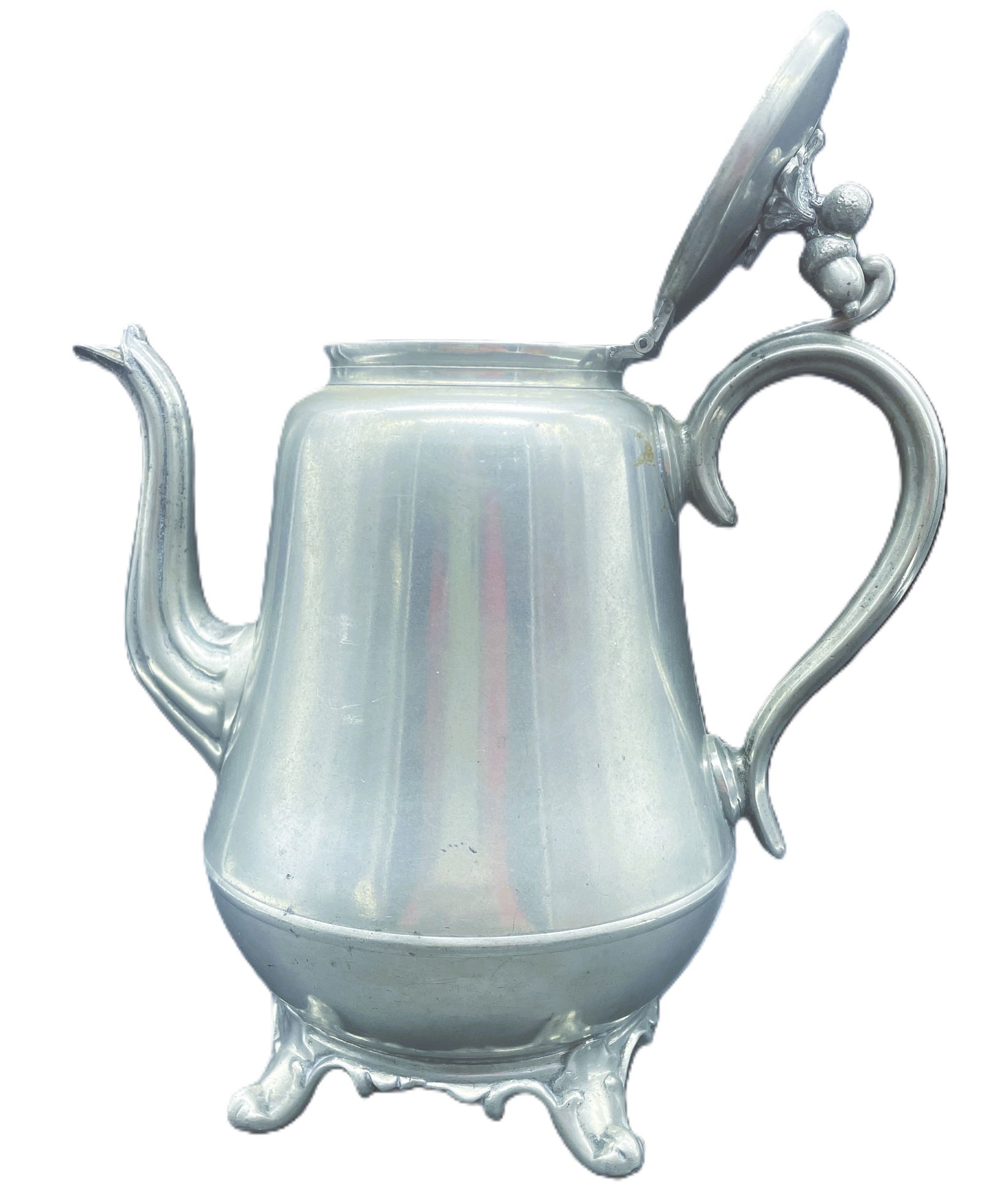 ANTIQUE AMERICAN PEWTER TEAPOT, BOARDMAN & CO., NEW YORK, C. 1805-1850 - 3