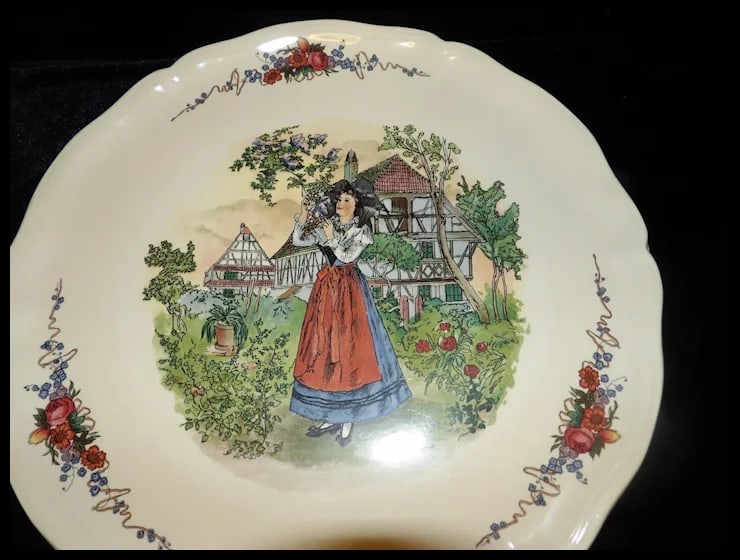 Sarreguemines Obernai Porcelain Torte Platter 13 ½ - 3