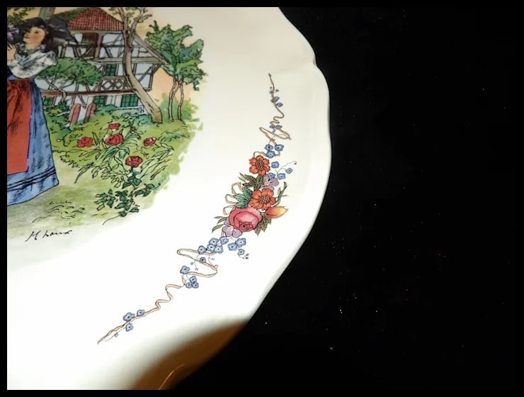 Sarreguemines Obernai Porcelain Torte Platter 13 ½ - 4