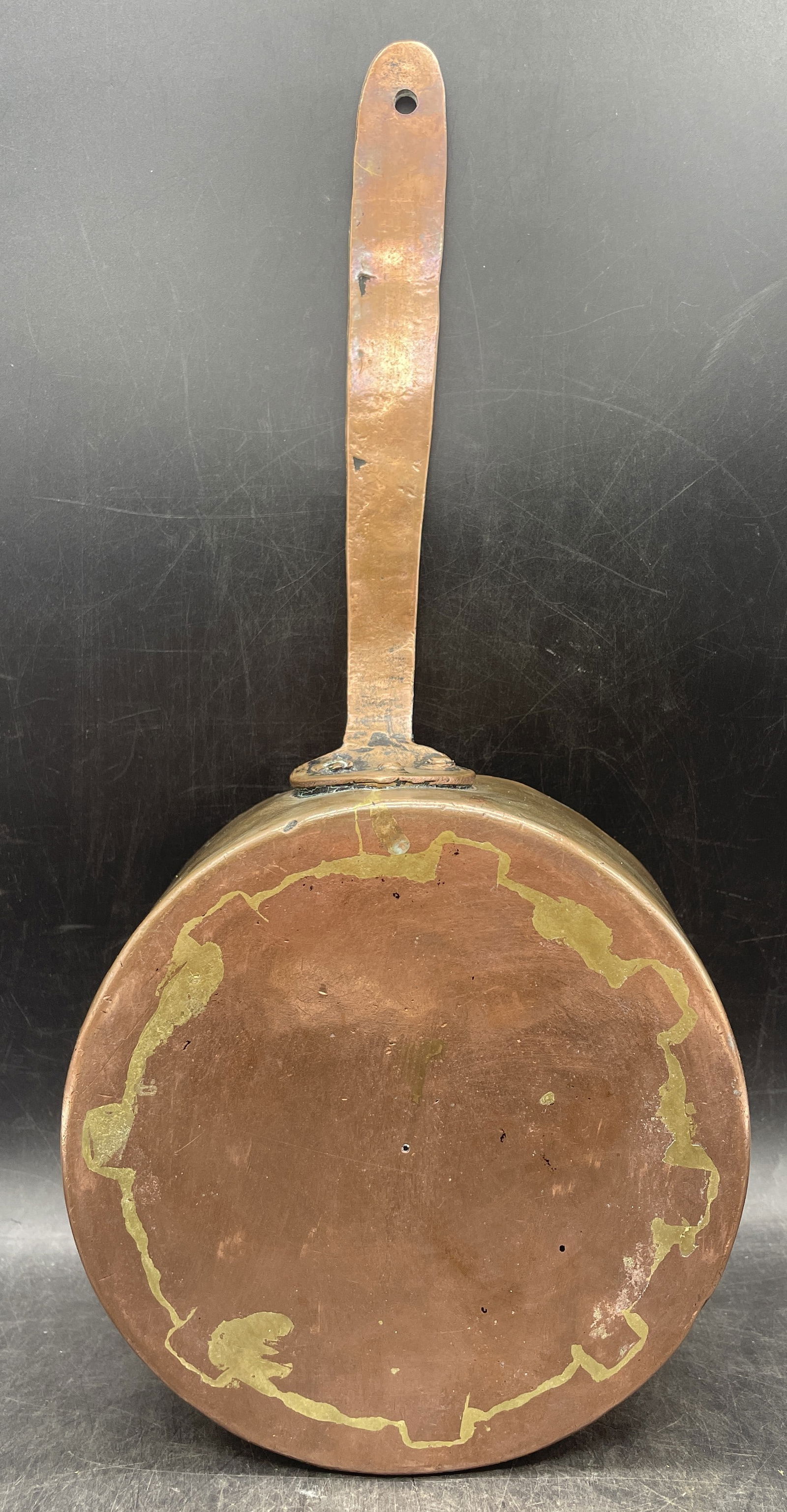 Large hand forged copper pot. Marked 55. Capacity 2quarts. - 8