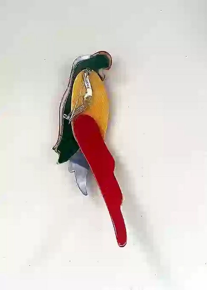 Leah Stein Koko Parrot Brooch Macaw Bird Red - 2