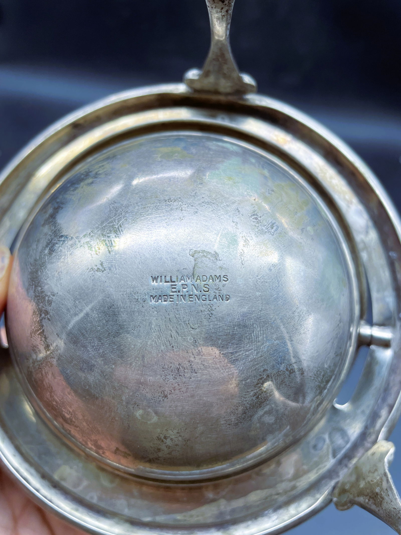 Antique Vintage William Adams EPNS England Footed Lion Dome Butter Caviar Dish - 8