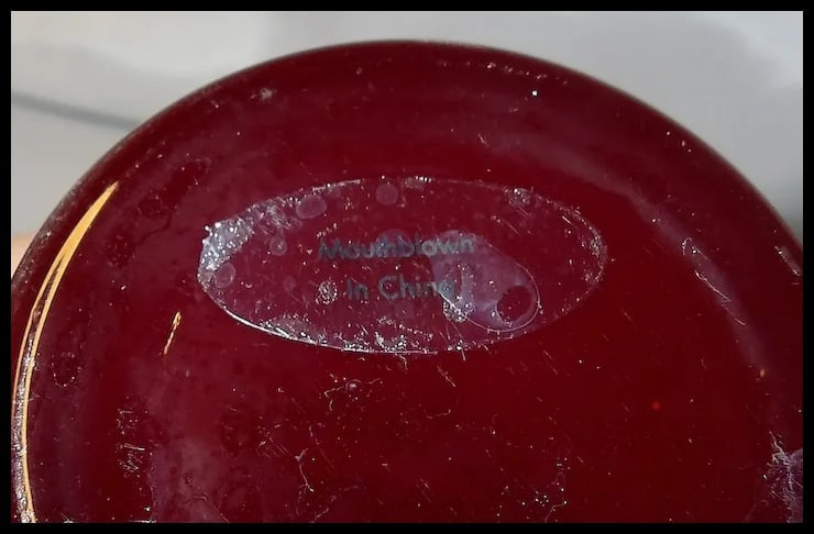 Vintage Pier 1 Holiday Table Ruby Red and Gold Glasses - 9