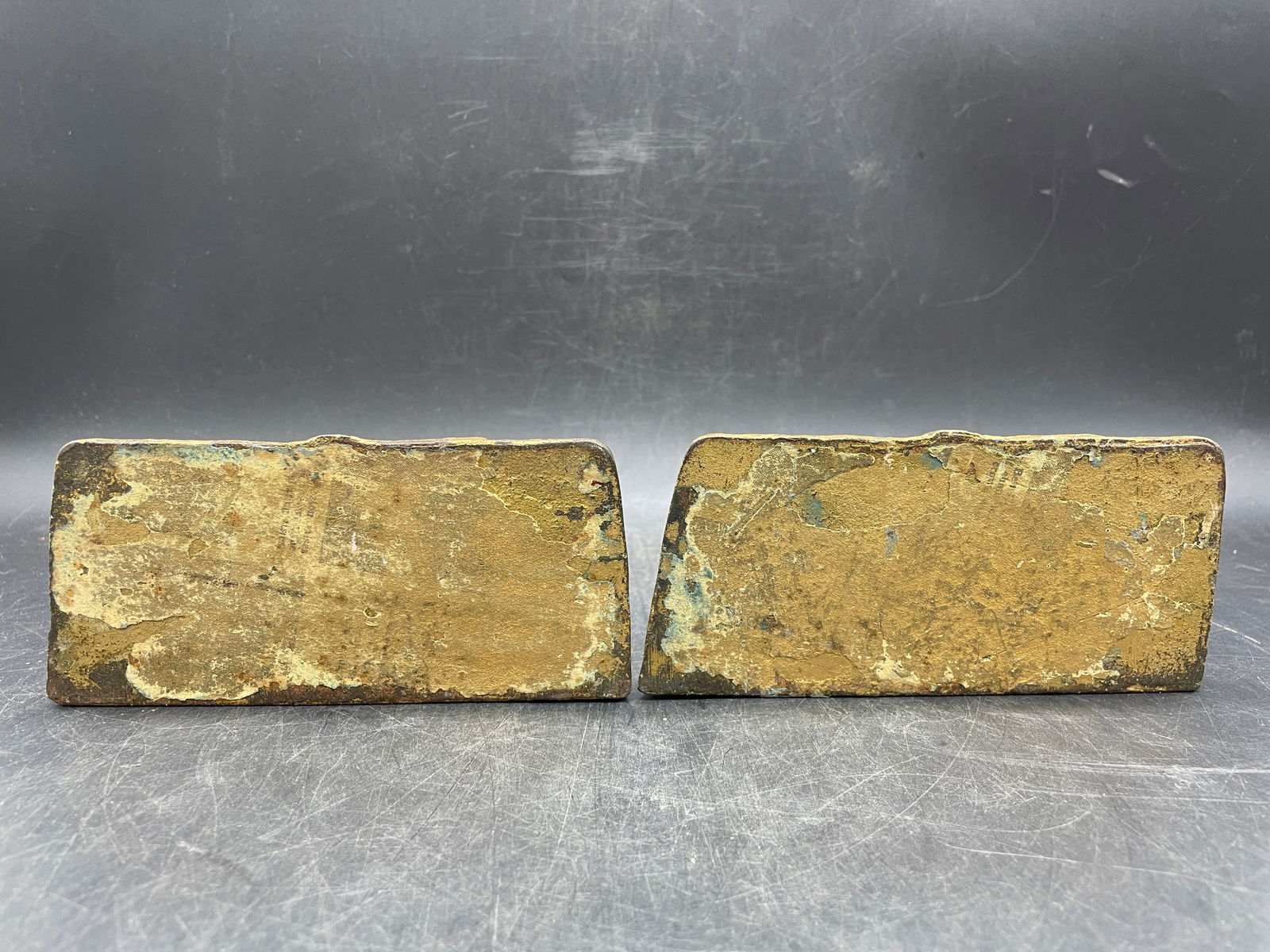 RARE C1925 "THESPIAN" CAST IRON BOOKENDS BY HUBLEY - DRAMA & COMEDY THEATER MUSE - 7