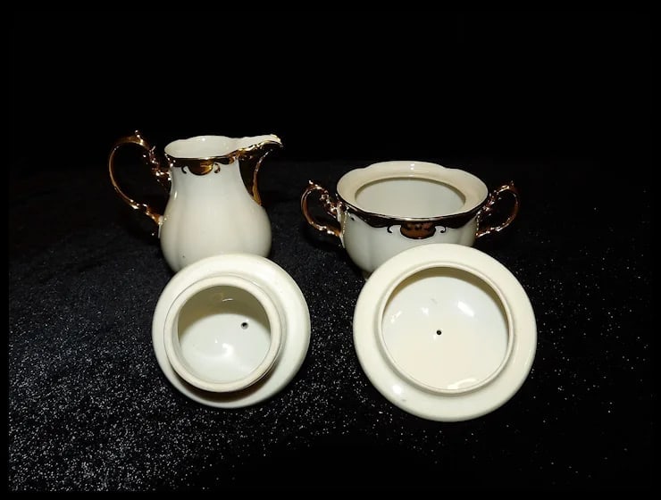 Antique Konigl Pr Tettau Bavarian Tea Set 22kt Gold Accents - 11